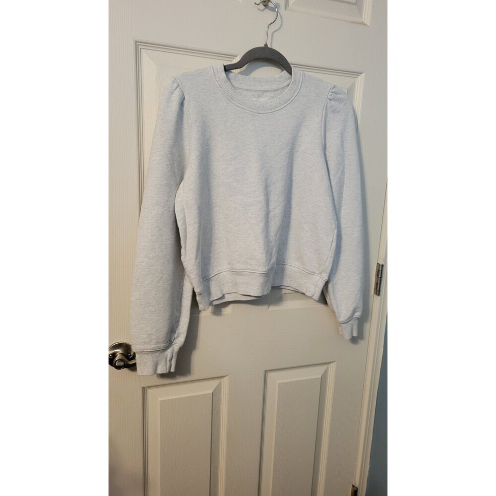 Aritzia Wilfred Free Terry Puffed Sleeve Cropped Sweatshirt Heather Grey L
